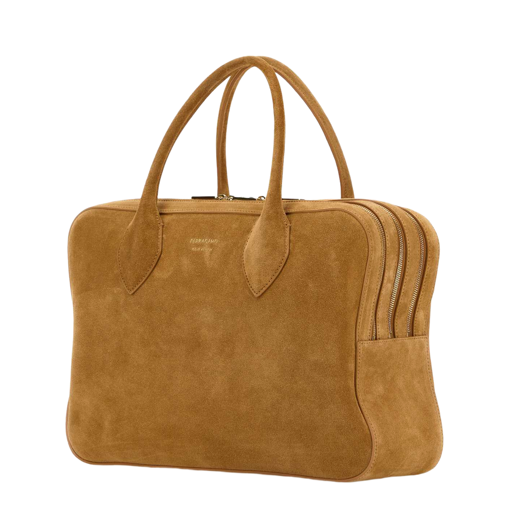 Camel Suede Medium Handbag - Image 2