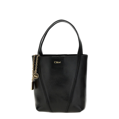 Small Spin Tote Bag in Grained Leather - Image 1