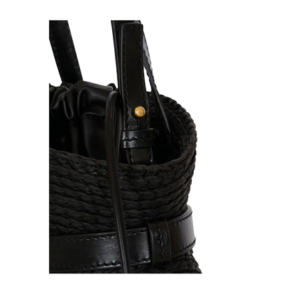Shuffle Mini Bag in Calfskin and Raffia - Image 3