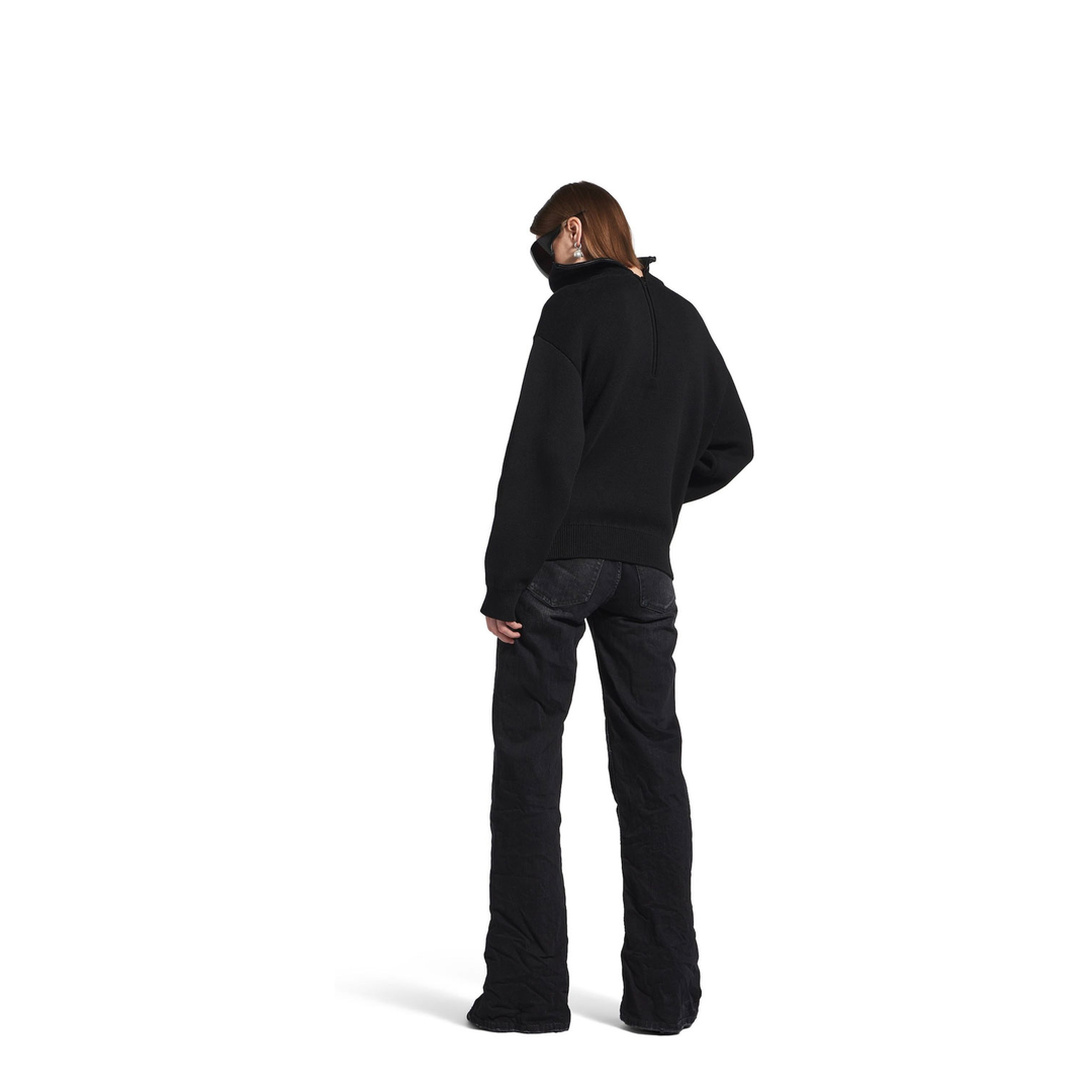 Crinkled Effect Wide Leg Jeans With Washed And Worn-Out Details - Image 3