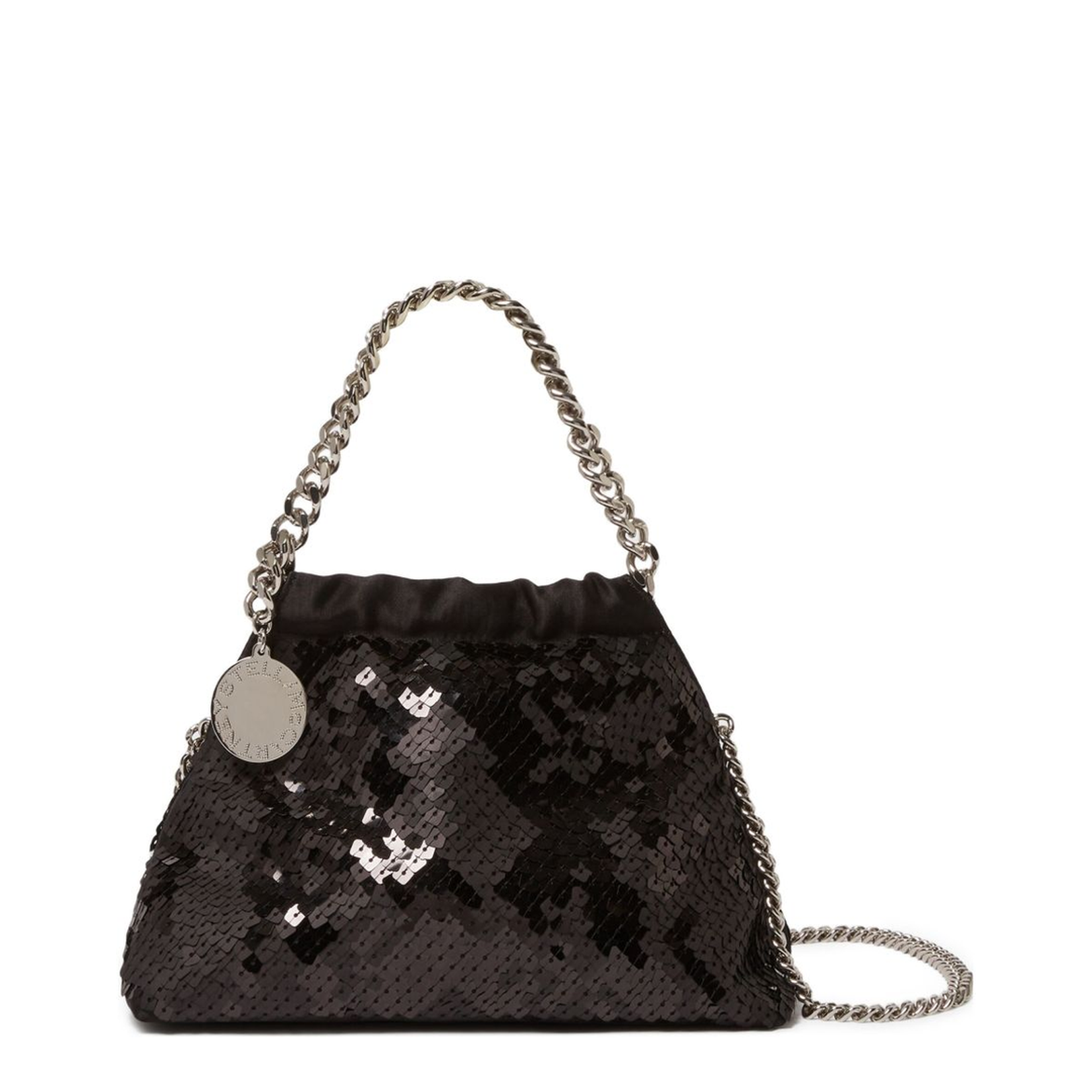 Falabella Mini Drawstring Bag Pixel Snake Sequins Embroidery - Image 1