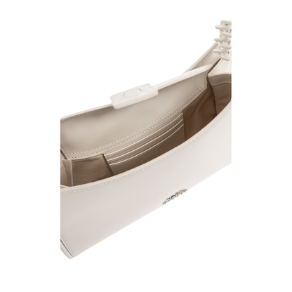 The Glam Medium Spazzolato Leather Shoulder Bag - Cotton White - Image 5