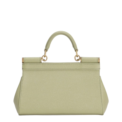 Sicily Small Top Handle Bag In Sage Green - Image 2