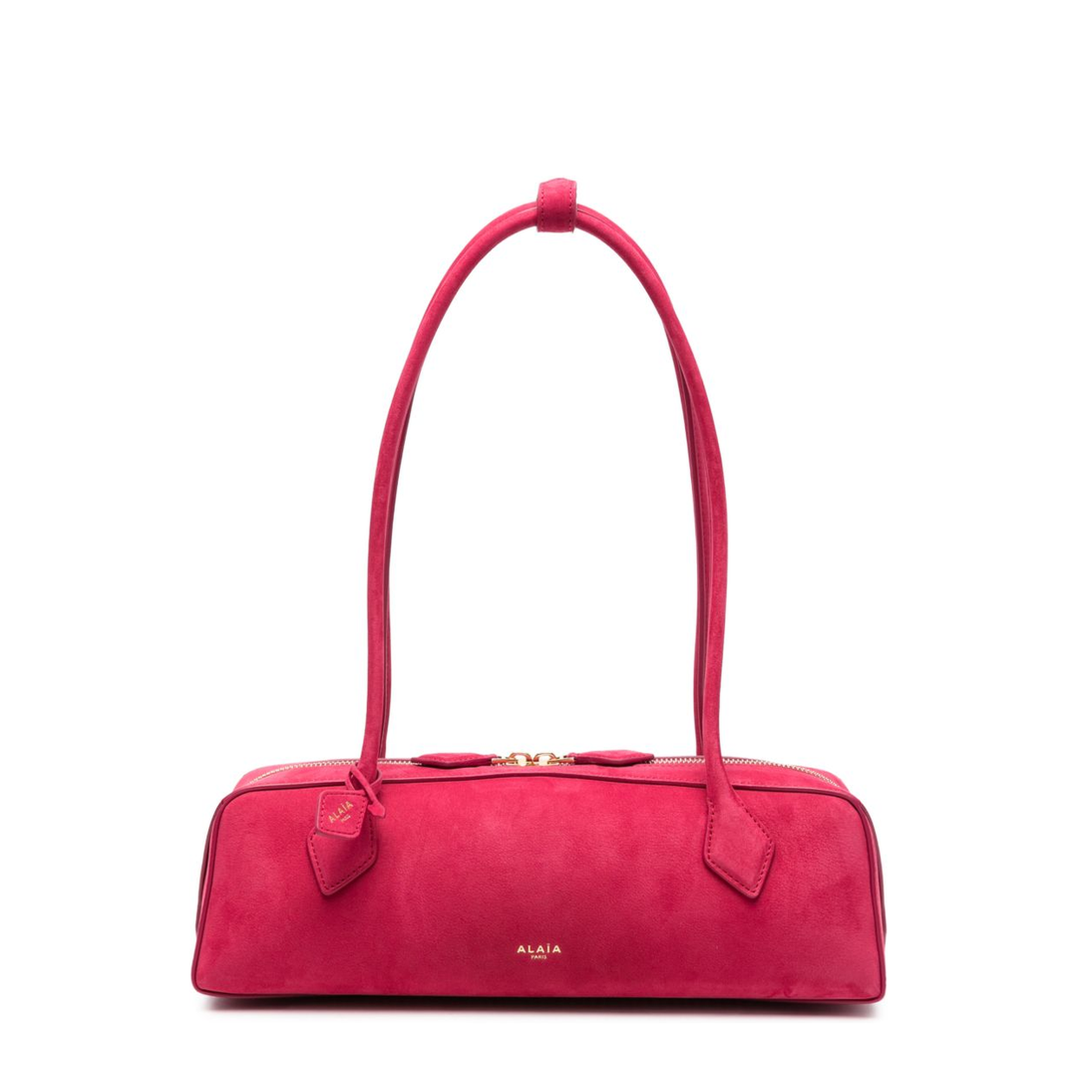 Le Teckel Medium Nubuck Calfskin Shoulder Bag - Framboise - Image 1