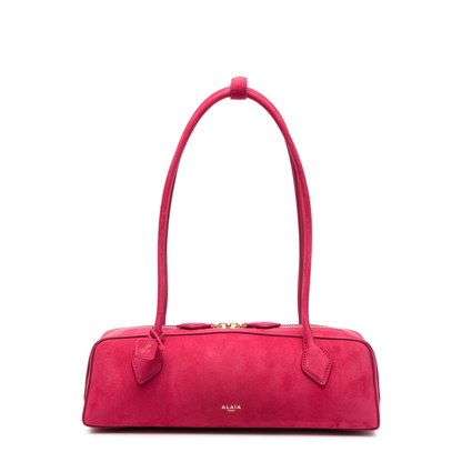 Le Teckel Medium Nubuck Calfskin Shoulder Bag - Framboise - Image 1