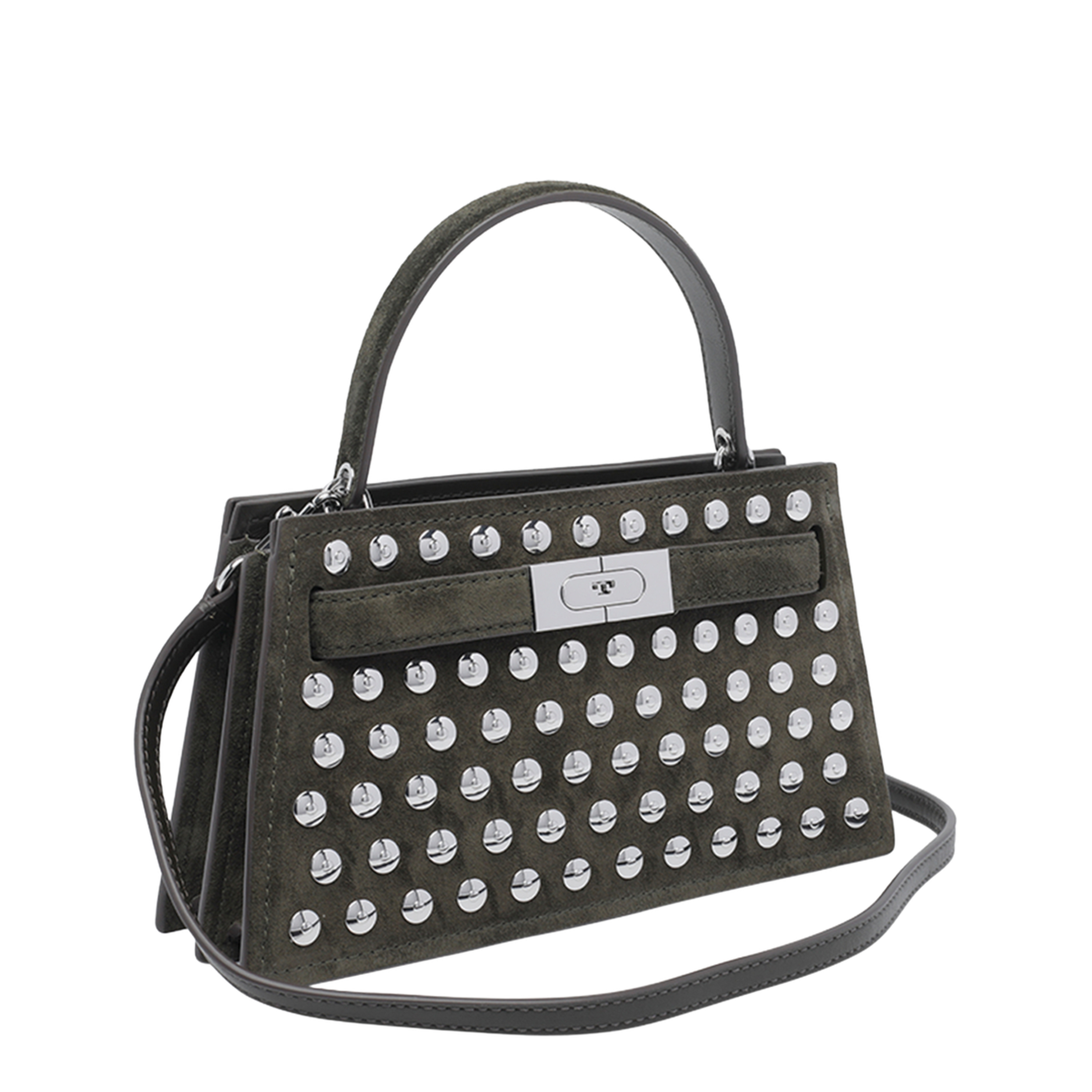 Mini Lee Radziwill Studded Suede Handbag - Image 2
