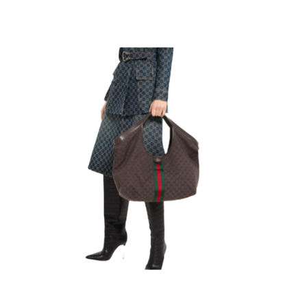 Large Tote Bag in Dark Brown GG Canvas - Image 4