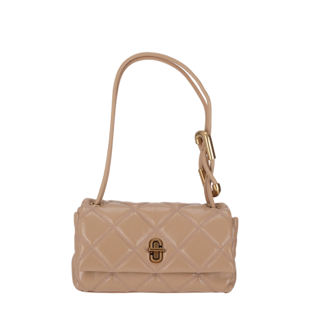 Mini Quilted Leather Shoulder Bag - Camel - Image 1
