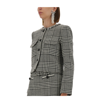 Houndstooth Jacket With Crystals - Image 4