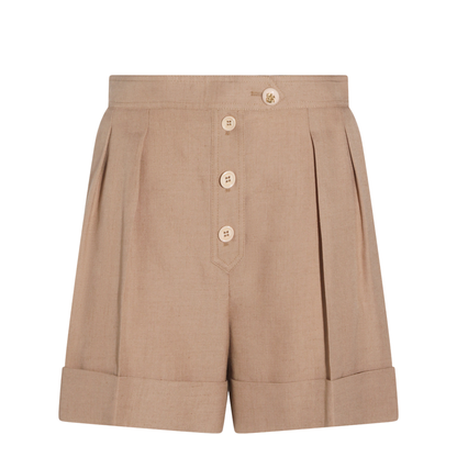 Biscuit Viscose Blend Shorts - Image 1