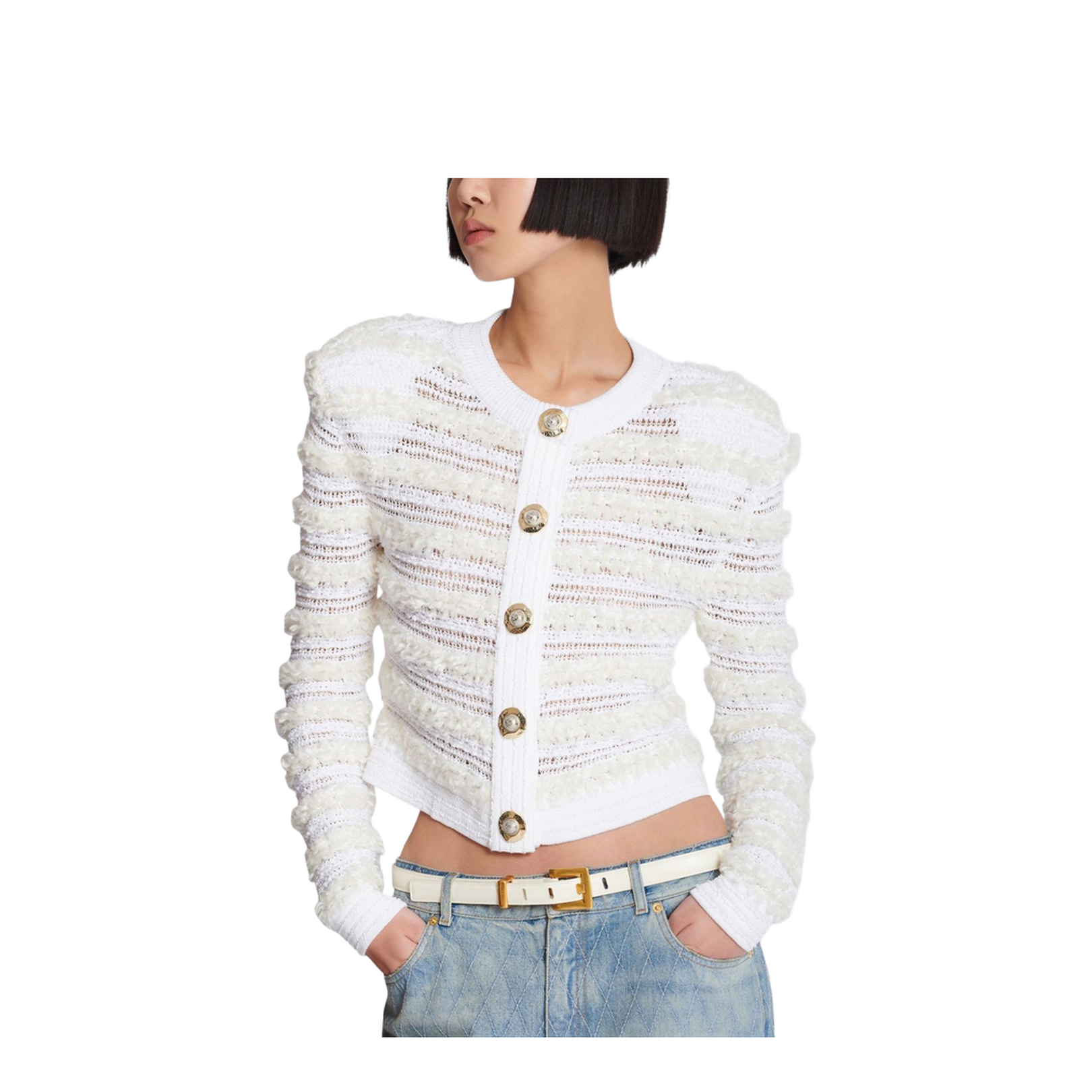 Structured Shoulder Long Sleeve Top - Image 7