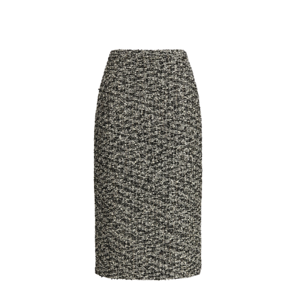 Midi Skirt in Laminated Bouclé Fabric - Image 1