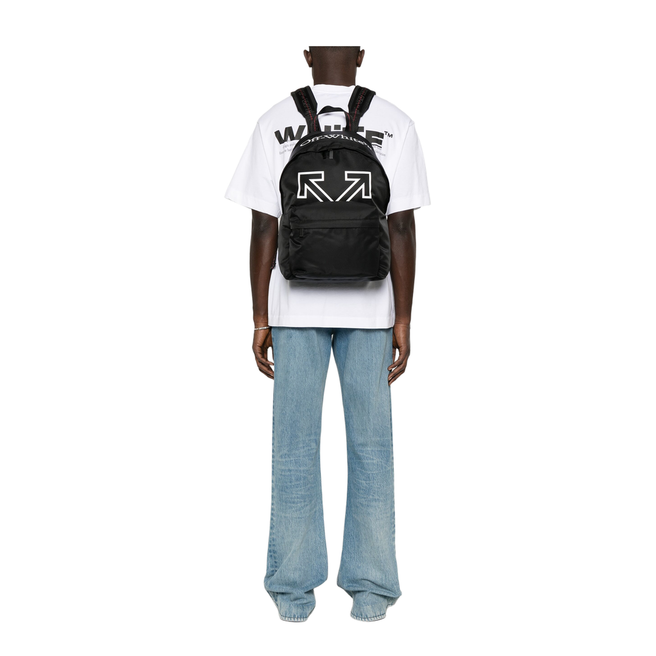Heritage Nylon Backpack - Black/White - Image 2