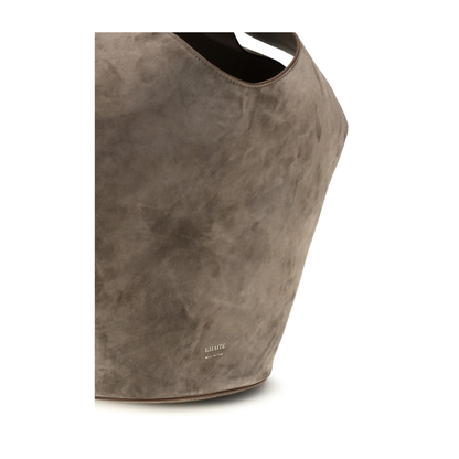 Lotus Small Calfskin Suede Tote - Cedar - Image 4