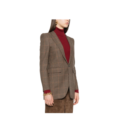 Checked Single-Breasted Blazer - Image 2