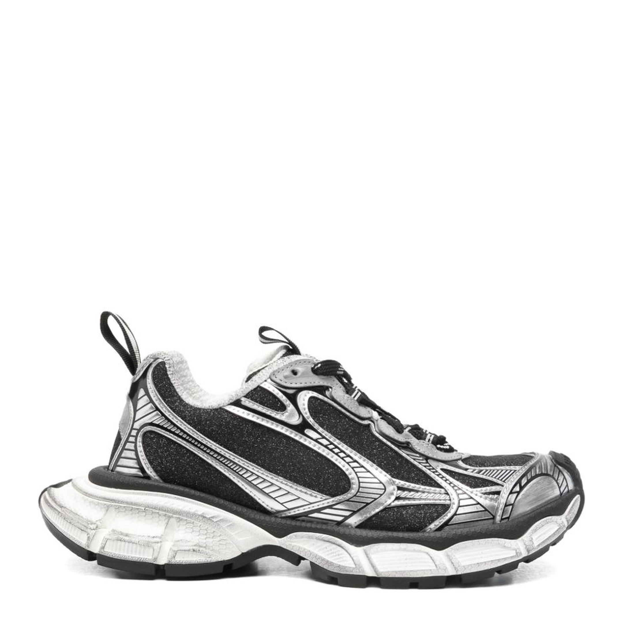 3XL Sneakers in Black and Silver with Glitter - Image 1