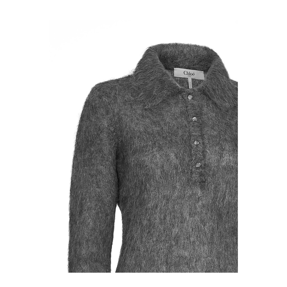 Smoky Grey Polo-Style Pullover - Image 3