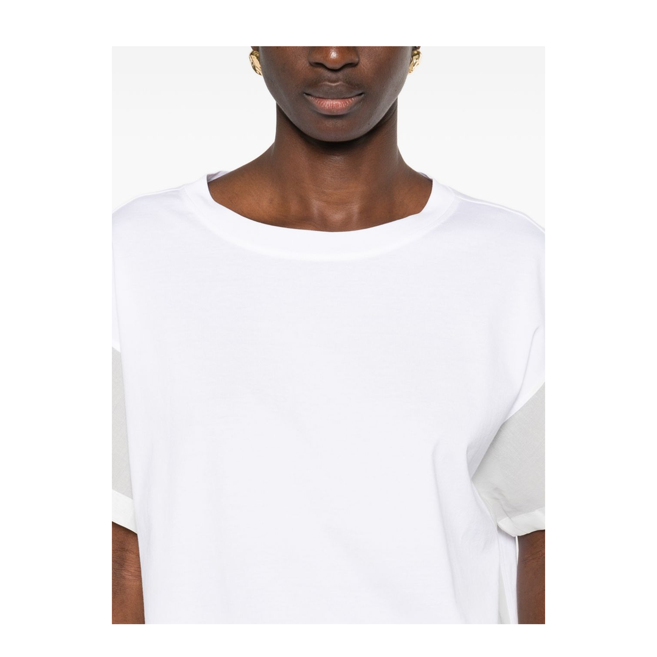 Sheer-Panel T-Shirt White - Image 2
