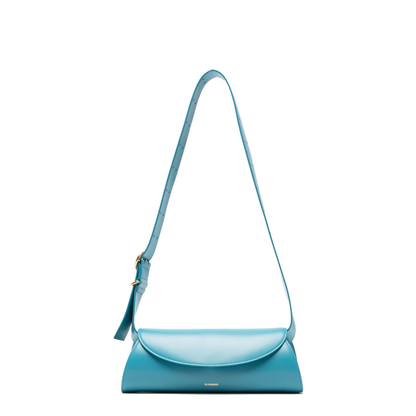 Cannolo Small Calf Leather Shoulder Bag - Light Blue - Image 1