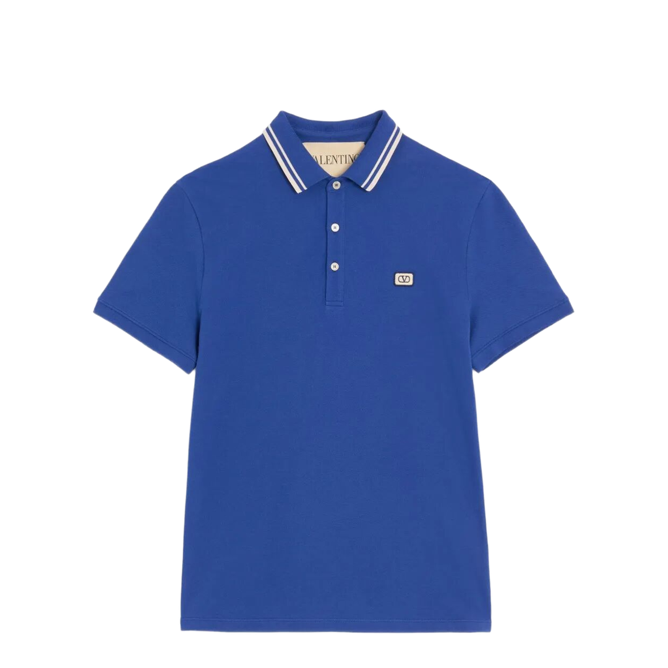 Cotton Piqué Polo Shirt with Vlogo Patch - Image 1