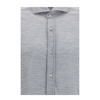 Silk and Cotton Jersey Shirt with Spread Collar - Image 3