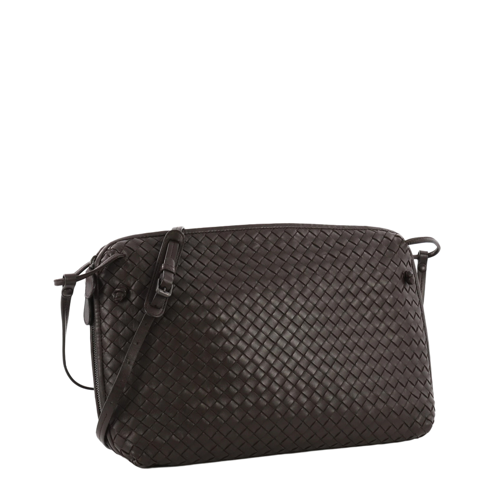 Intrecciato Leather Crossbody Bags - Brown - Image 2