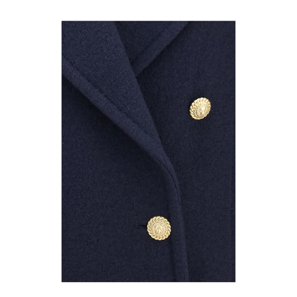 Double-breasted Wool Coat with Buttons - Image 3