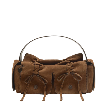 Multi-Pocket Suede Shoulder Bag - Image 1