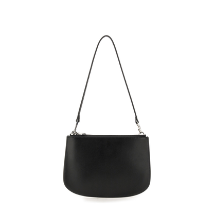 1DR Twin Calf Leather Shoulder Bag - Black - Image 7