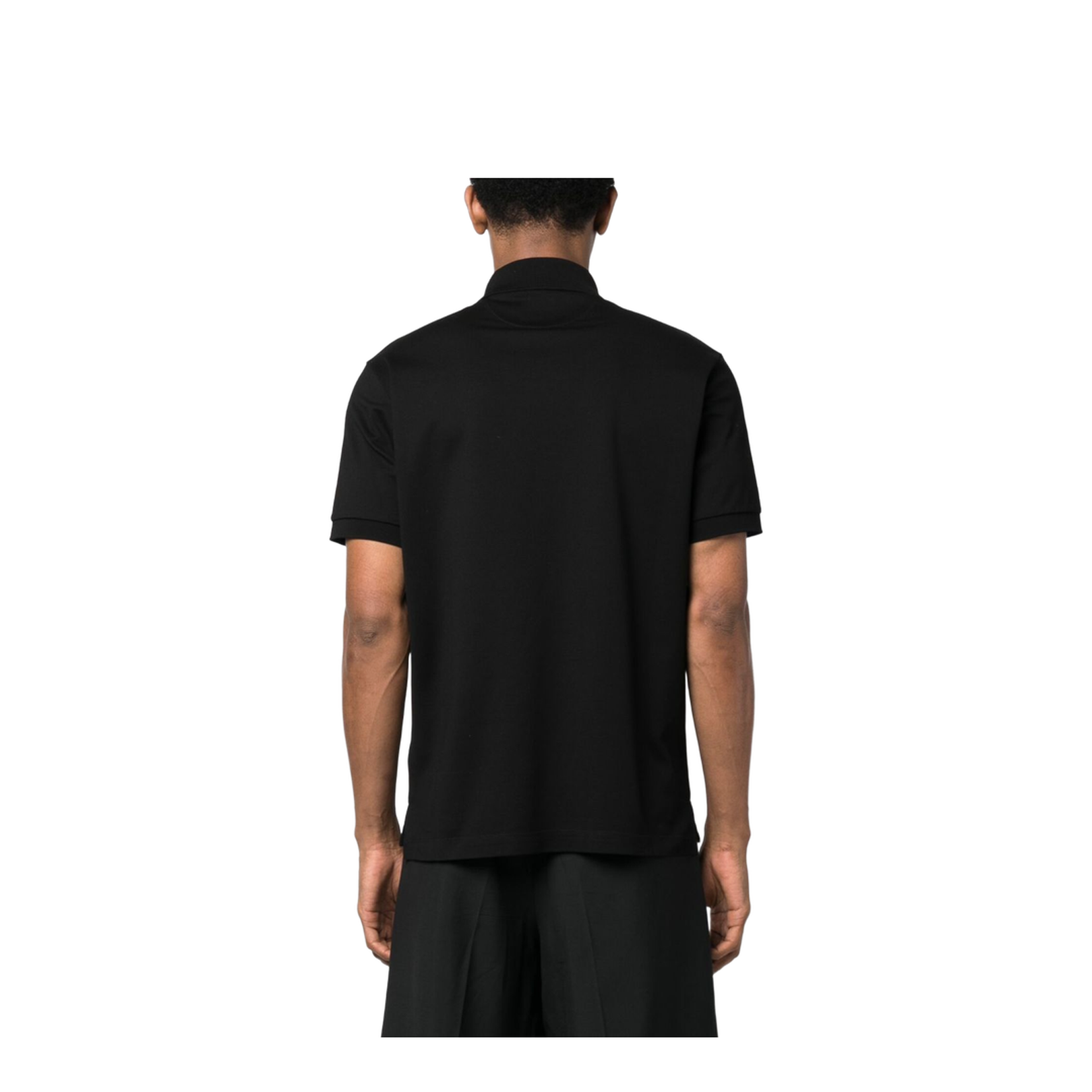 Black Cotton Polo Shirt - Image 2