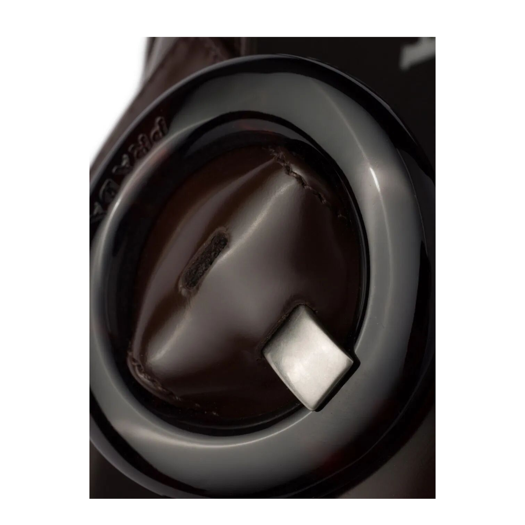 Brushed Leather Crisscross Band Sandals with Plexiglas Buckle - Image 6