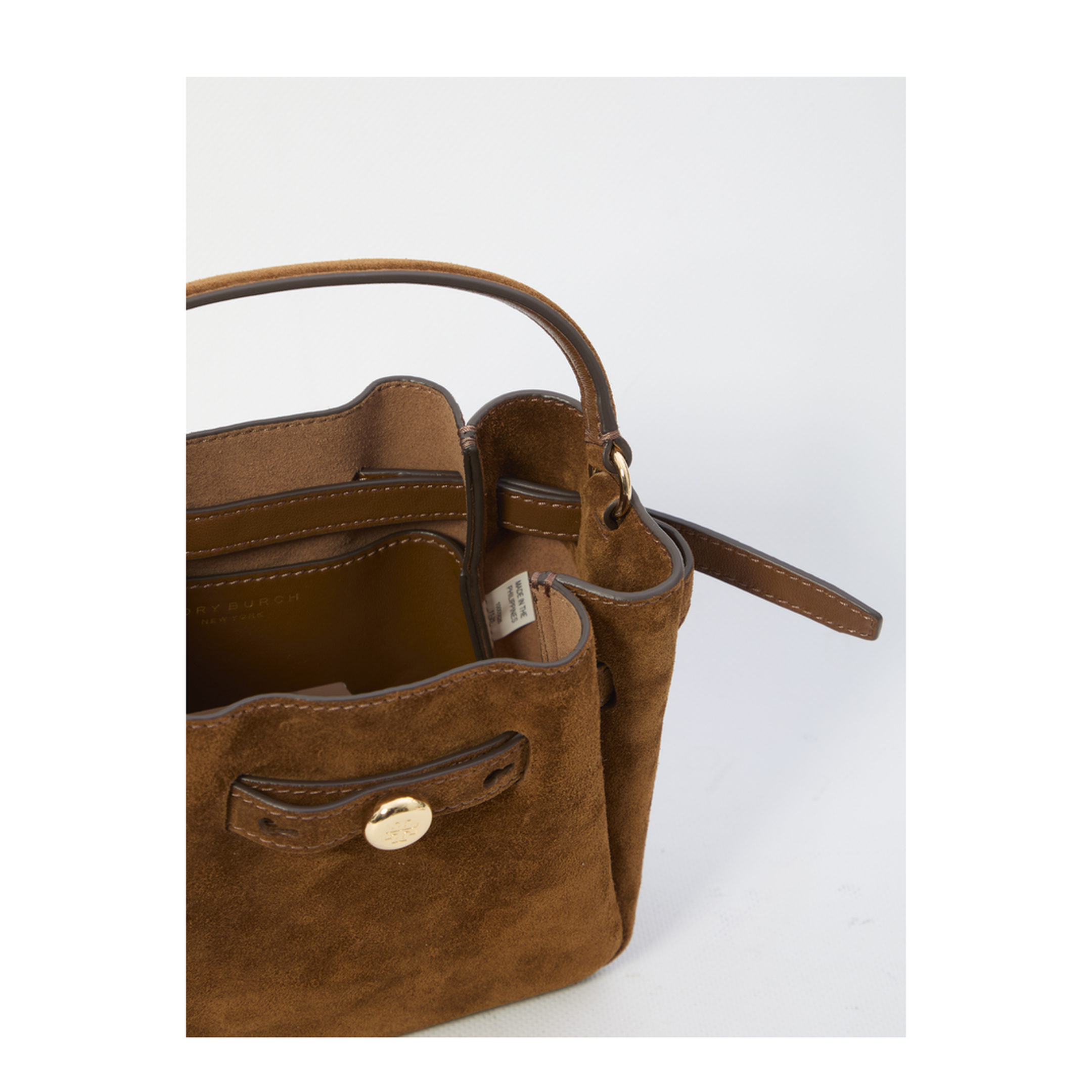 Romy Medium Suede Bucket Bag - Caramel - Image 4