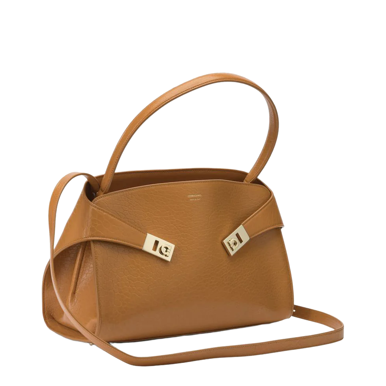 Hug Soft Bicolor Shoulder Bag in Calfskin Orange - Image 2
