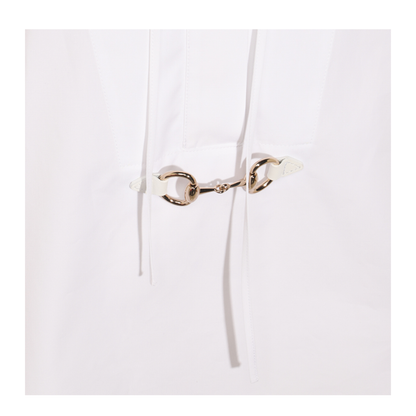Cotton Poplin Shirt with Horsebit in White - Image 5