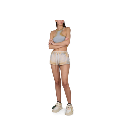 Tie Dye Cotton Shorts Beige Ice-Colored - Image 4