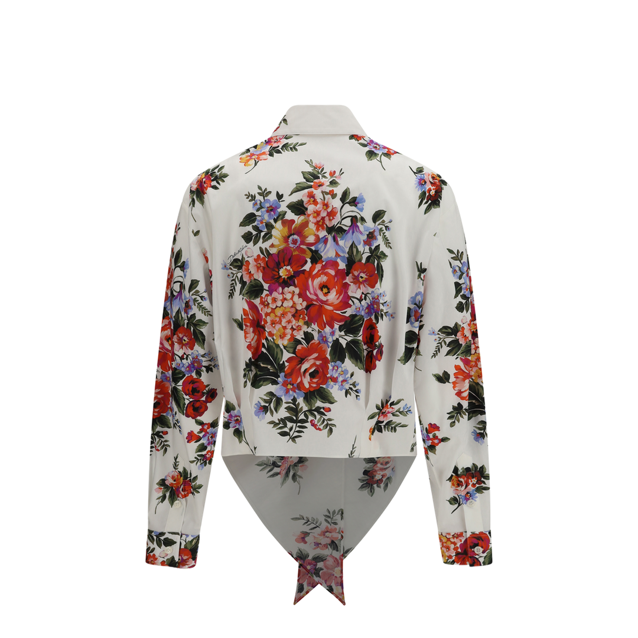 Cotton Shirt with Bouquet Print - Image 2