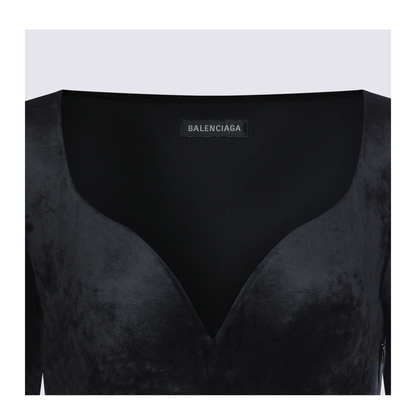 Sweetheart Neckline Dress In Velvet Jersey - Image 2