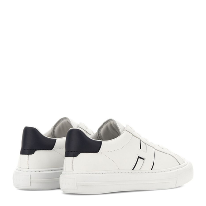 White Logo Design Flat Rubber Sole Lace-Up Closure - Image 3