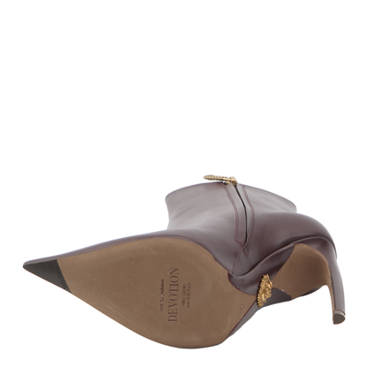 Devotion Calfskin Ankle Boots in Bordeaux - Image 4