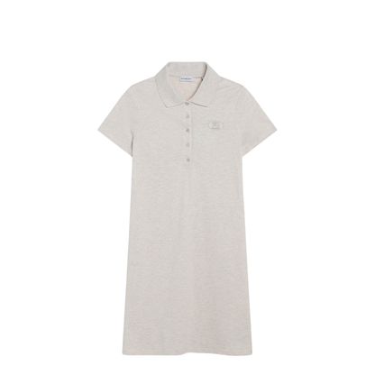 Beige Mélange Cotton Polo Dress - Image 1