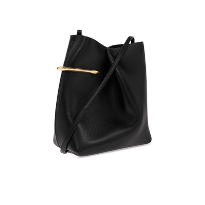 Pinch Me Medium Nappa Leather Pouch - Black - Image 4