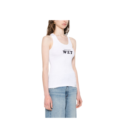 Pure White Slippery When Wet Racerback Tank Top - Image 3