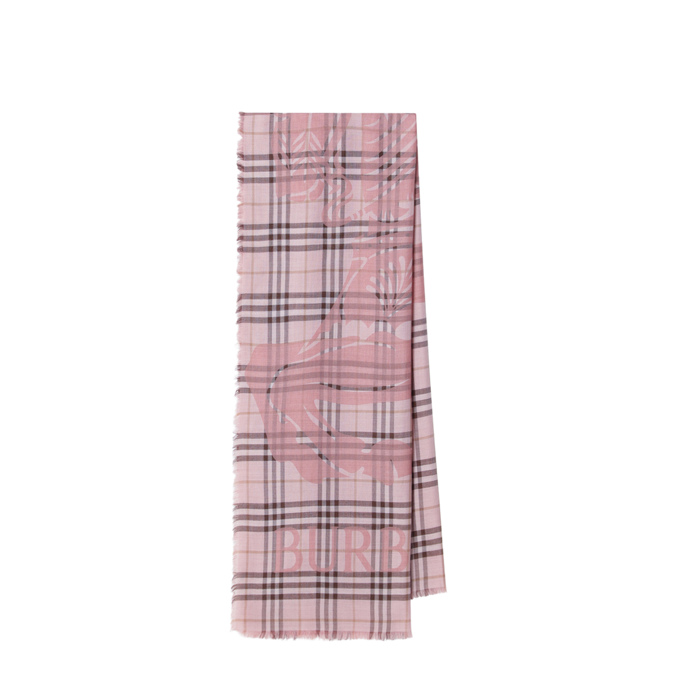 Large Pink Check Scarf - Image 1