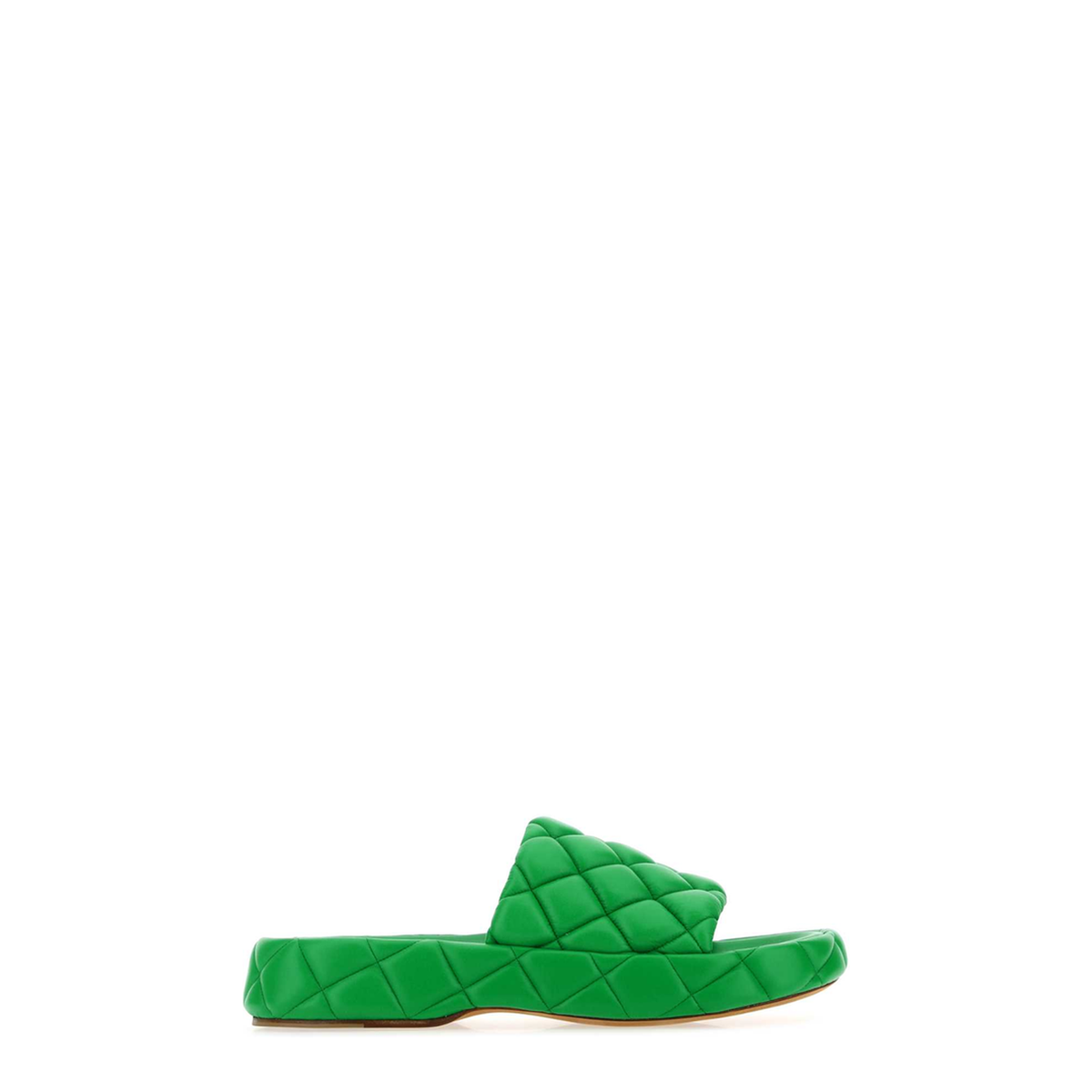 Grass Green Leather Padded Sandals - Image 2