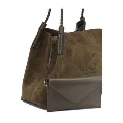 Libra Medium Suede Tote Bag - Brown - Image 4