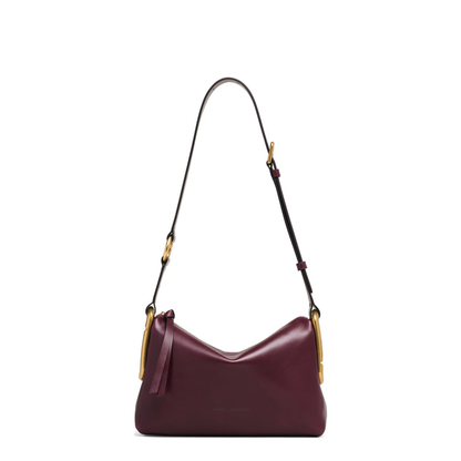 Scene Medium Smooth Leather Shoulder Bag - Dark Port - Image 1