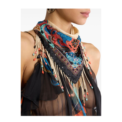 Printed and Embroidered Bandana - Image 2