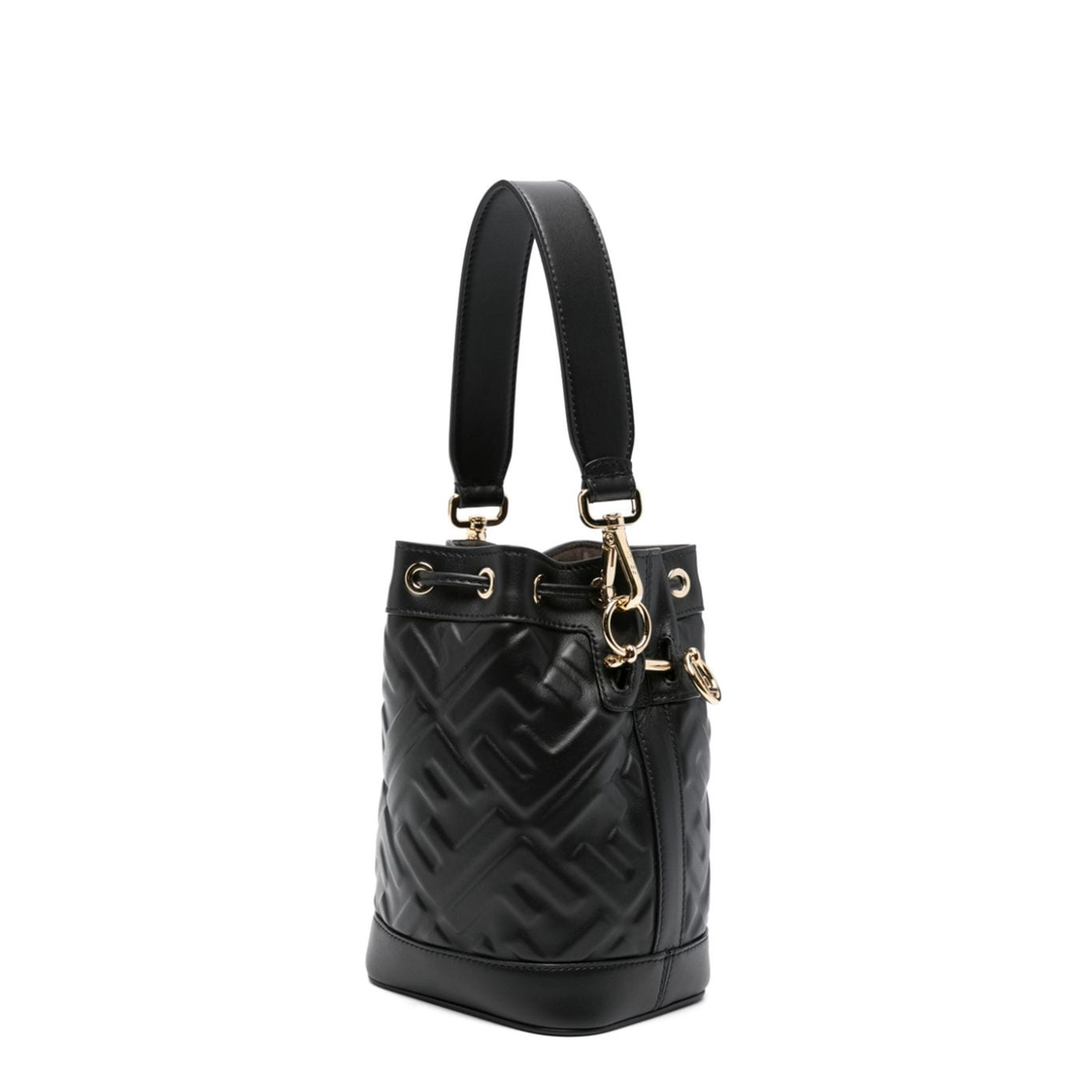 Mon Tresor Mini Calfskin Bucket Bag - Black (Nero) - Image 2