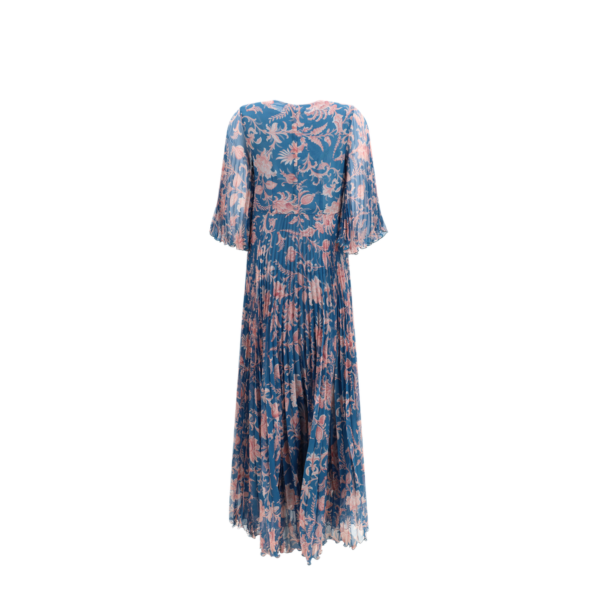 Maxi Pleated Dress With Flared Sleeves - Image 2