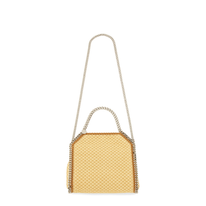 Natural Beige Falabella Woven Mini Tote Bag - Image 3
